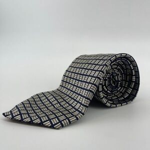 Polo Ralph Lauren Men's Geometric‎ Silk Tie Navy White Classic Business Necktie